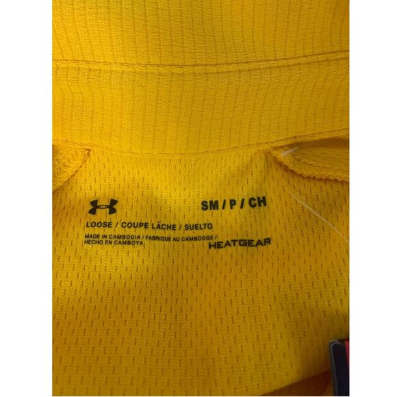 Under Armour Men’s SMALL UA Rival Polo Shirt, Yellow / Black - Picture 5 of 7